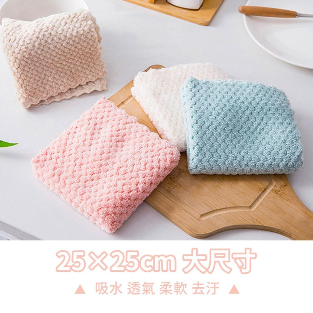 🔥台灣出貨🔥 加厚抹布 格紋抹布珊瑚絨 家用廚房洗碗布 懶人抹布 吸水抹布 洗碗巾 家務清潔布 去油小毛巾『小胖子居家』-細節圖2
