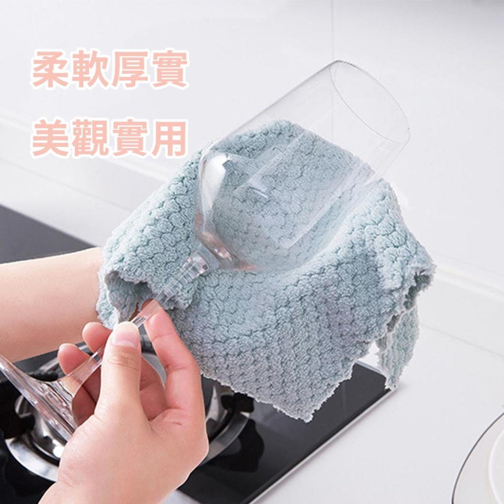 🔥台灣出貨🔥 加厚抹布 格紋抹布珊瑚絨 家用廚房洗碗布 懶人抹布 吸水抹布 洗碗巾 家務清潔布 去油小毛巾『小胖子居家』-細節圖6