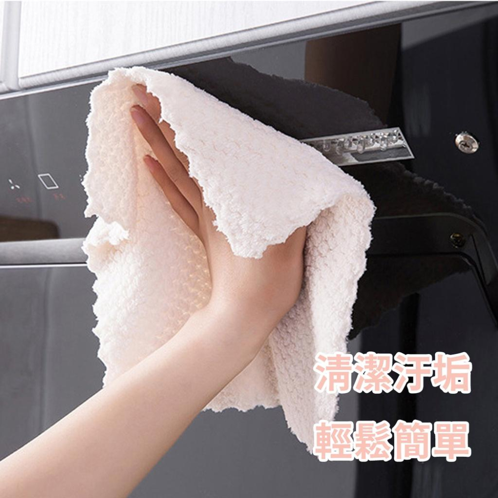 🔥台灣出貨🔥 加厚抹布 格紋抹布珊瑚絨 家用廚房洗碗布 懶人抹布 吸水抹布 洗碗巾 家務清潔布 去油小毛巾『小胖子居家』-細節圖7