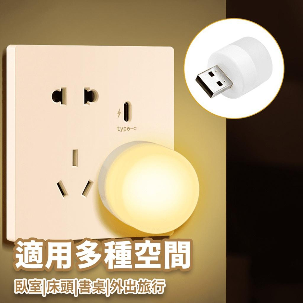 🔥台灣出貨🔥USB隨身小夜燈 小夜燈 LED節能夜燈 筆電辦公床頭行動電源小燈 停電露營照明 車內氣氛燈『小胖子居家』-細節圖7