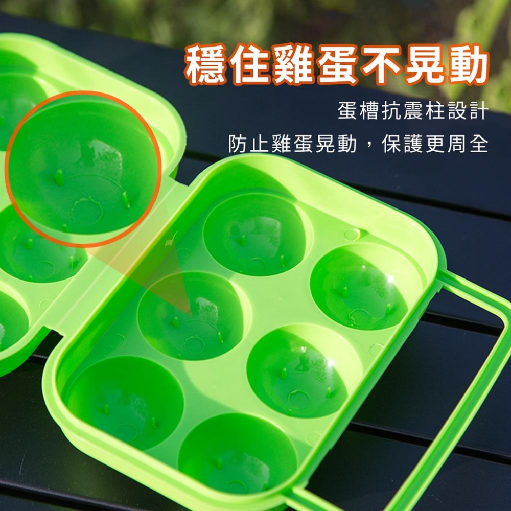 🔥台灣出貨🔥戶外野餐雞蛋盒防摔破碎塑料便攜收納包裝盒子自駕游露營裝備用品-細節圖4