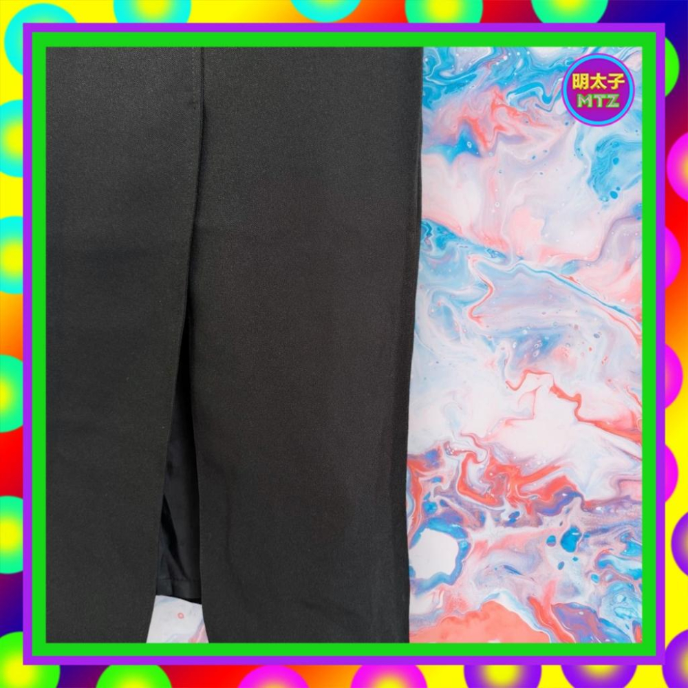 二手 ATT 黑色 輕薄 金湖壓釦 窄版 高腰 27 長裙 F1213 【明太子 古著應召站】-細節圖3