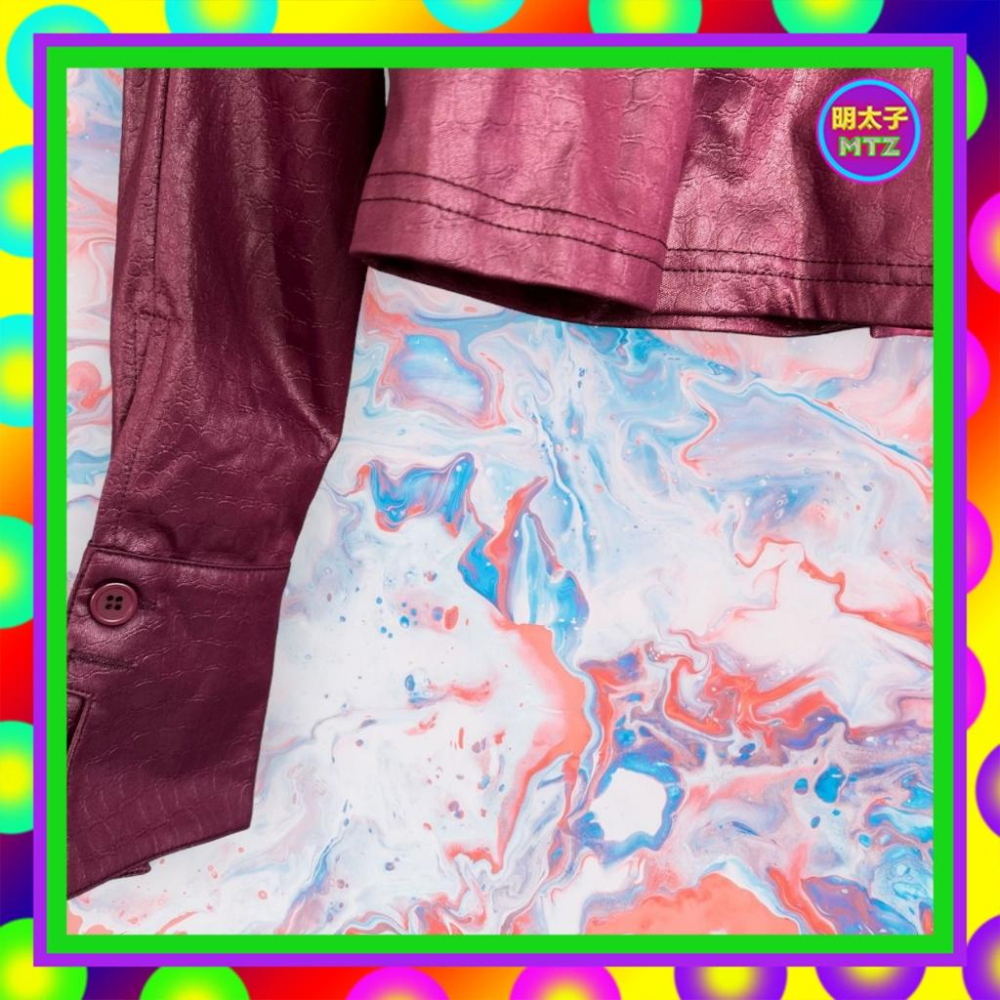 二手 BEST&T 紫色 蛇紋 彈性 微光澤 露臂 長袖 襯衫 F1124 【明太子 古著應召站】-細節圖3