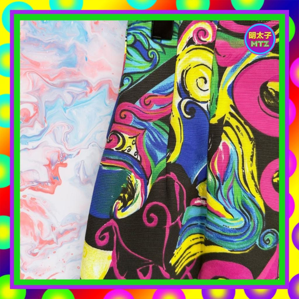 二手 CHAVANA  彩色 印花 拼接 高腰 27 短裙 F1124 【明太子 古著應召站】-細節圖3