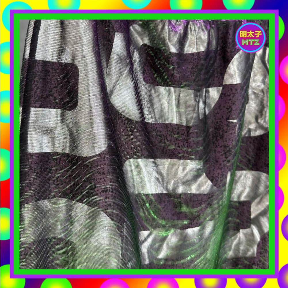 Custo Barcelona 西班牙製 紫綠變色 雙層 外薄紗 內燙銀微厚 鬆緊 高腰 27 短裙 F703-細節圖3