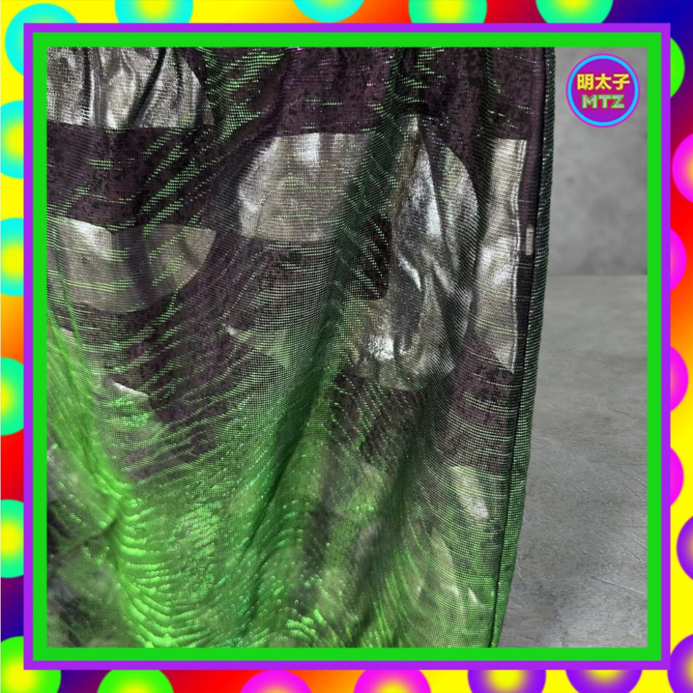 Custo Barcelona 西班牙製 紫綠變色 雙層 外薄紗 內燙銀微厚 鬆緊 高腰 27 短裙 F703-細節圖5