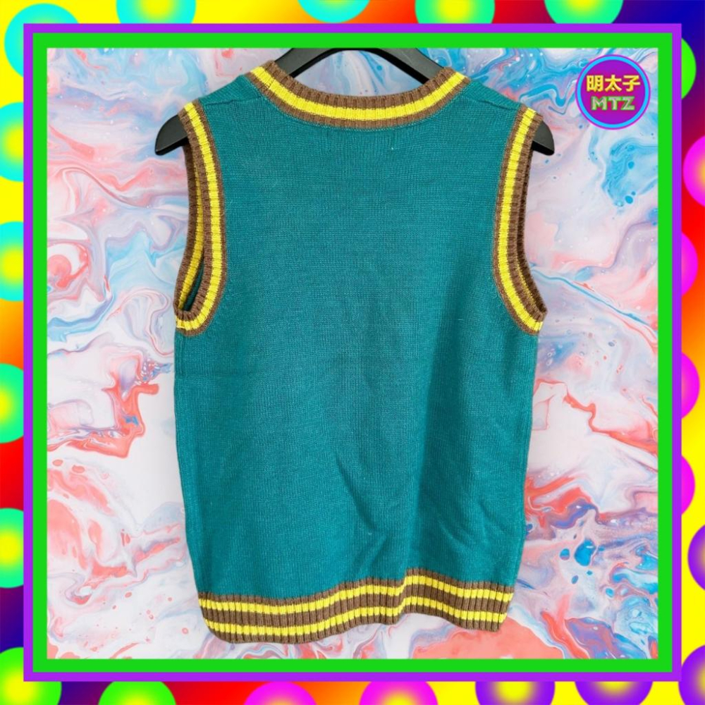二手 COTTON INN 綠藍咖 針織 輕毛料 彈性 背心 F1113 【明太子 古著應召站】-細節圖3
