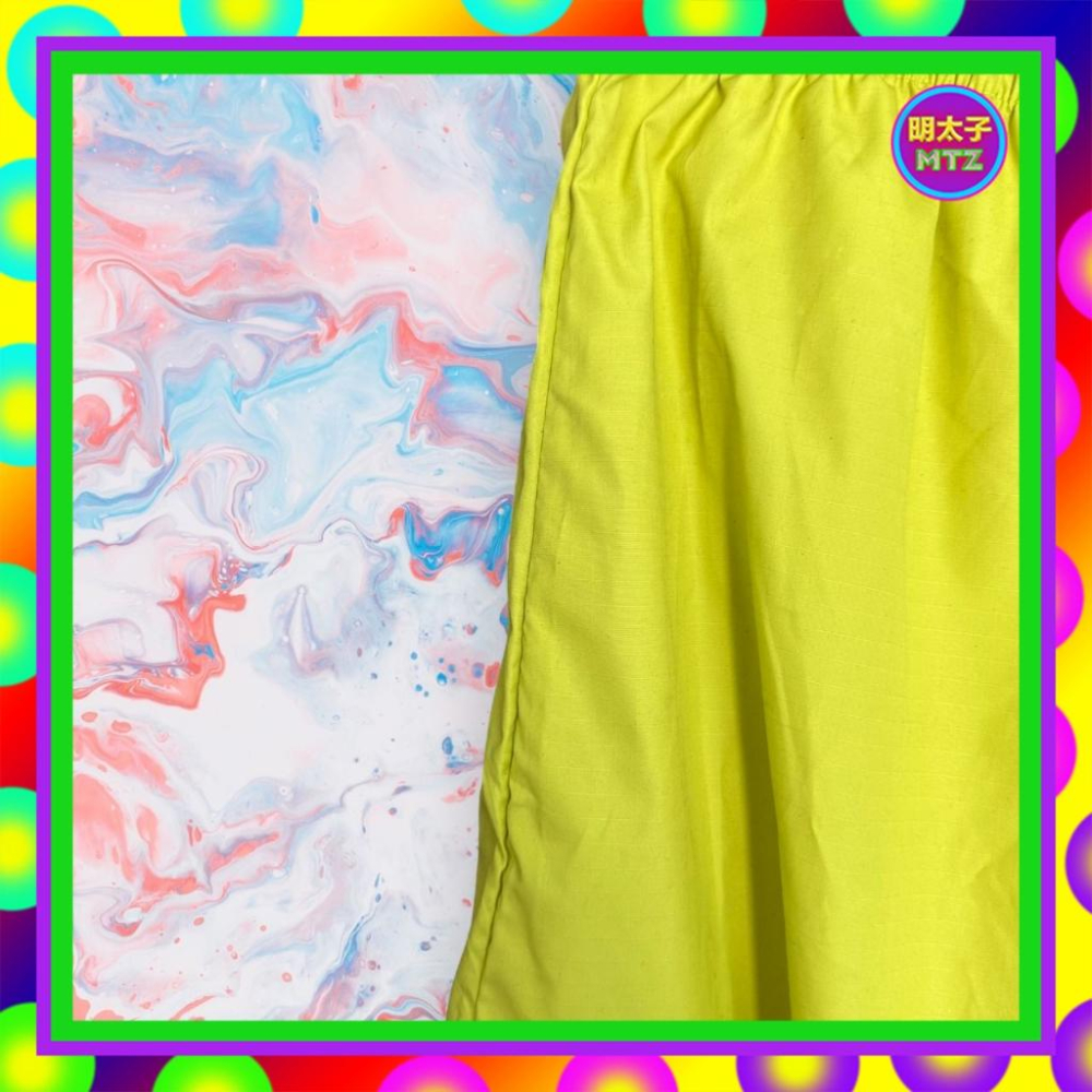 二手 BE U 綠色 風衣材質 抽繩 鬆緊 26 長裙 F1027 【明太子 古著應召站】-細節圖3