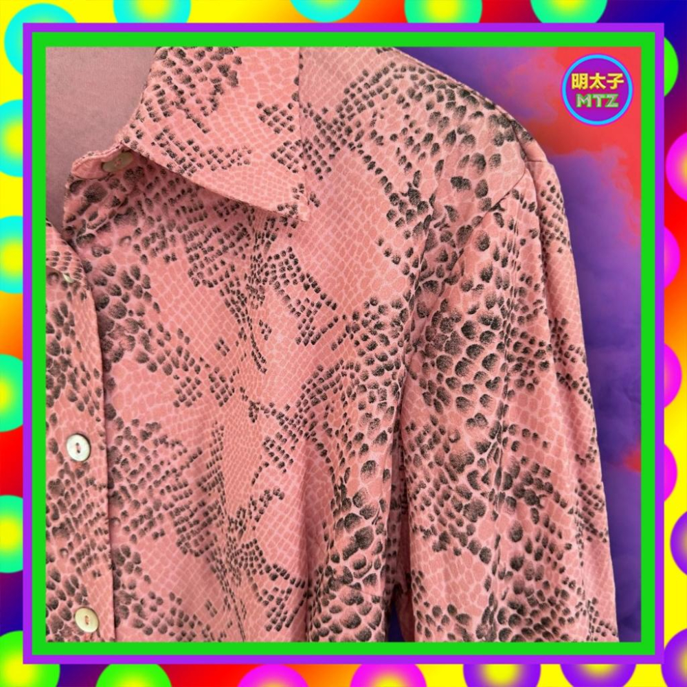 二手 GIARDY INTERNATIONAL 粉紅色 彈性 輕薄 長袖 襯衫 F1027 【明太子 古著應召站】-細節圖2