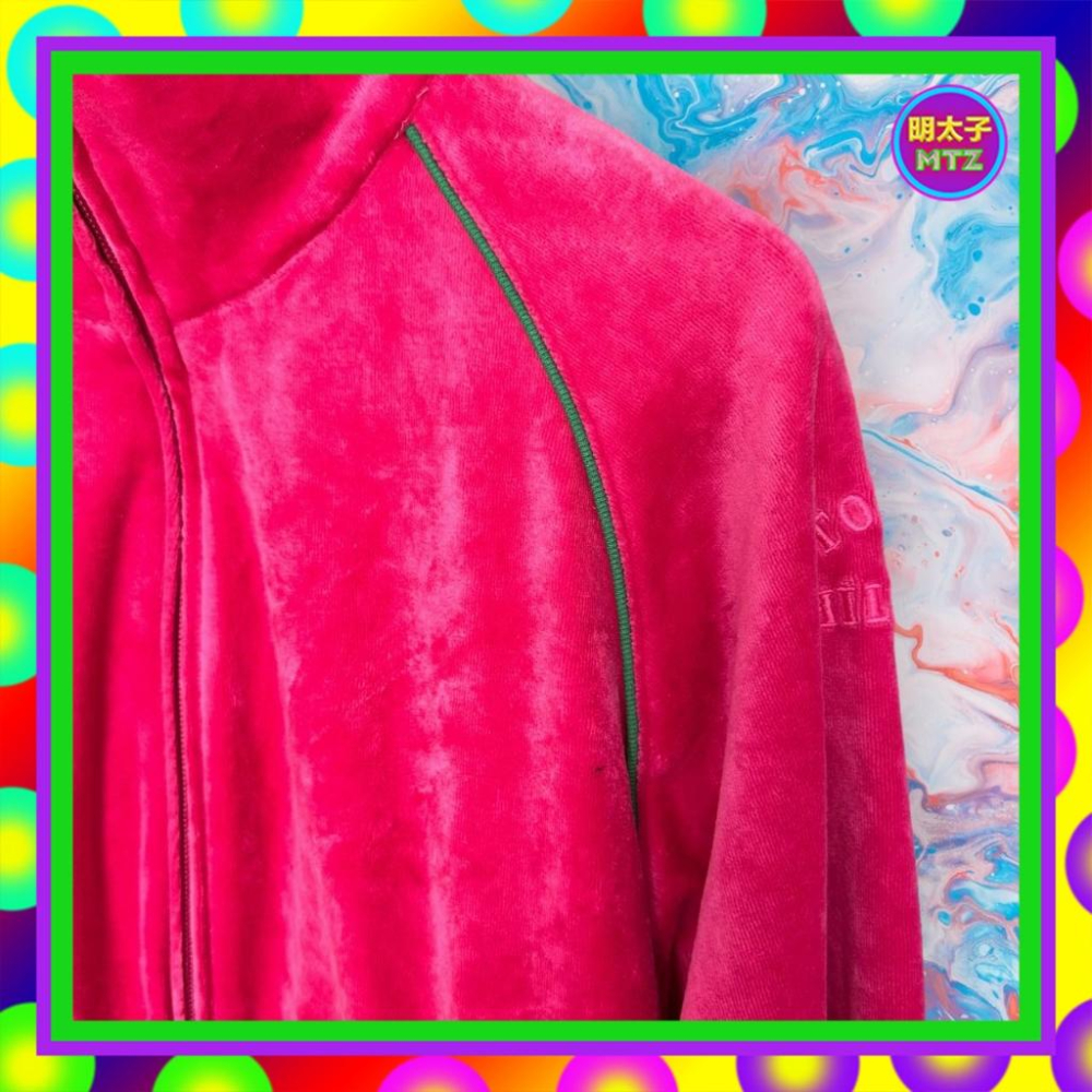 二手 TOMMY HILFIGER 桃紅色 絨布 彈性 拉鍊 輕薄 外套 F1023 【明太子 古著應召站】-細節圖2