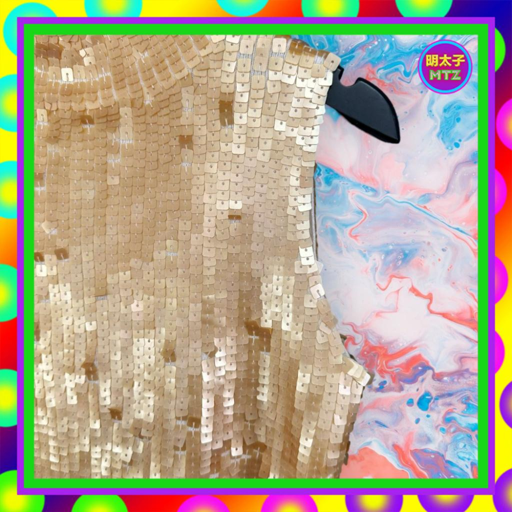 二手 BERNINI 棕色 滿版亮片 微厚 高彈性 立領 背心 F913B 【明太子 古著應召站】-細節圖2