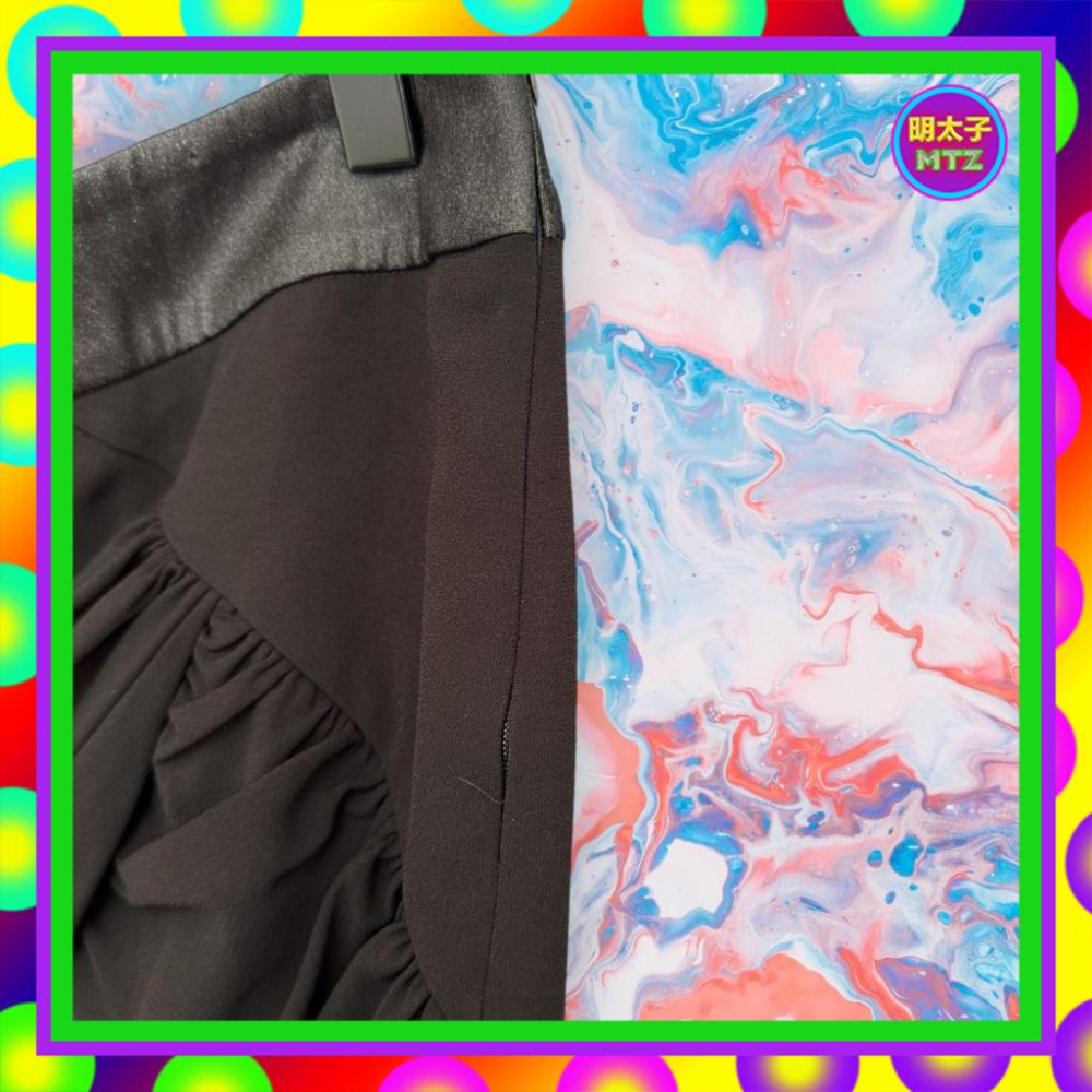 二手 AMOEBA 黑色 輕薄 抓皺 窄版 迷你 低腰 29 短裙 F905 【明太子 古著應召站】-細節圖2