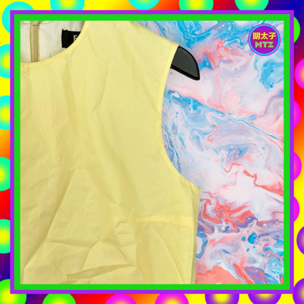二手 FA GE 淺黃色 風衣材質 寬鬆 背心 F807 【明太子 古著應召站】-細節圖2