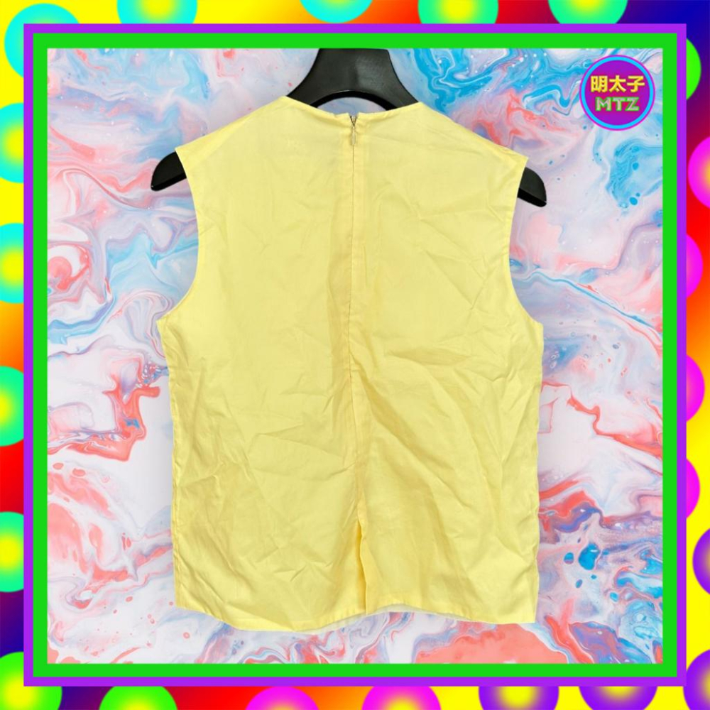 二手 FA GE 淺黃色 風衣材質 寬鬆 背心 F807 【明太子 古著應召站】-細節圖4