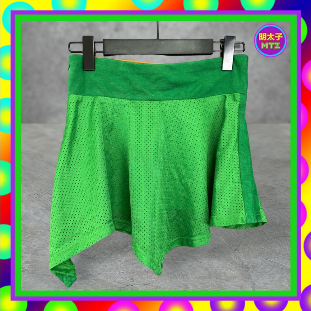 二手 CONTAINER 綠色 運動網布 拼接 布標 低腰 28 短裙 F706 【明太子 古著應召站】-細節圖3