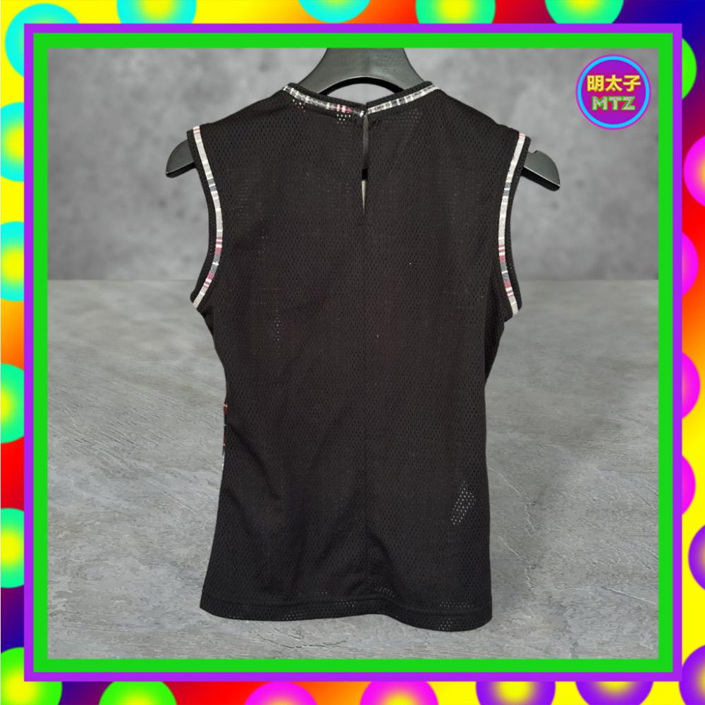 二手 COCORICO 黑灰紅配色 格紋 拼接 運動網布 輕薄軟 彈性 背心 F612 【明太子 古著應召站】-細節圖3