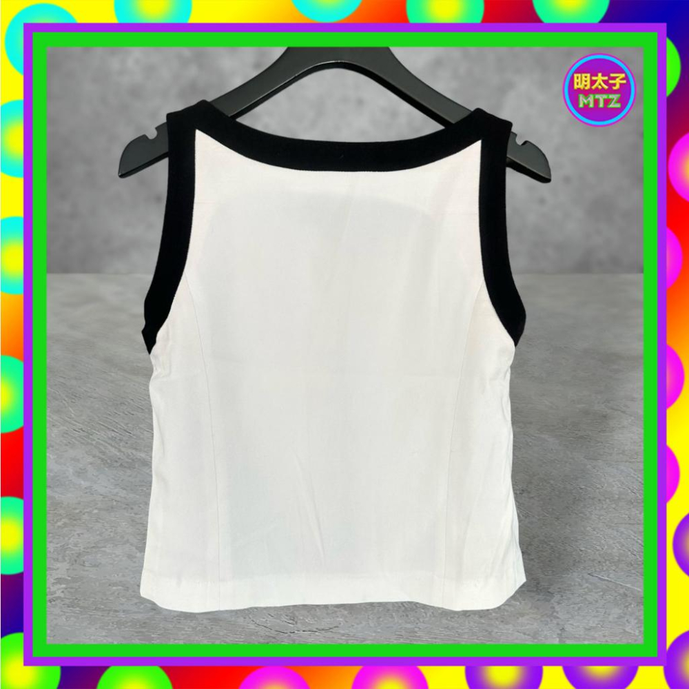 二手 BIANCO 白黑配色 拼接 彈性 正面全拉鍊 背心 PF424 【明太子 古著應召站】-細節圖3