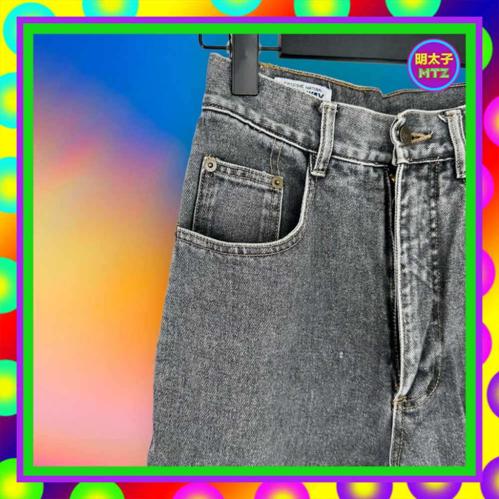 二手 BLUE WAY 黑灰色 牛仔 丹寧 高腰 24 長褲 PF322 【明太子 古著應召站】-細節圖2