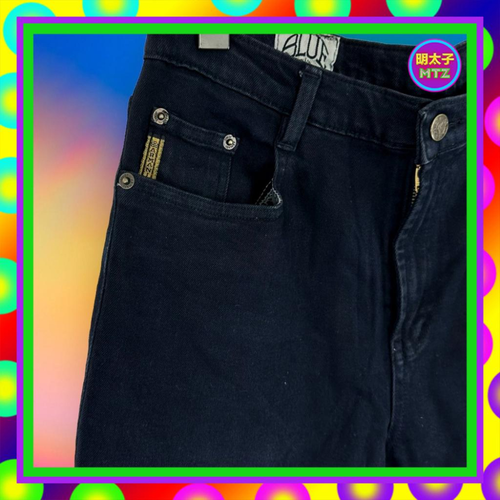 二手 ARMANI 黑色 牛仔 彈性 高腰 27 長褲 F320 【明太子 古著應召站】-細節圖2