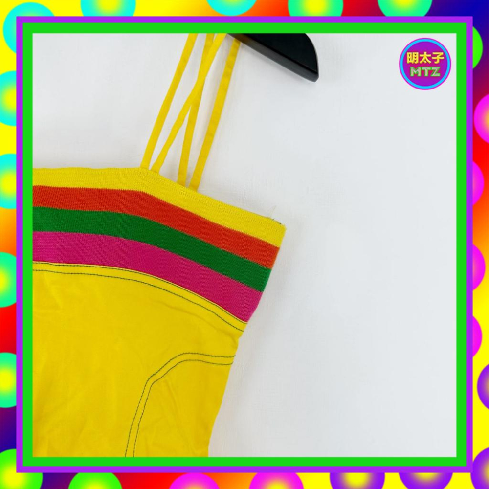 二手 BRETT 黃彩色 綁帶 彈性 背心 F306 【明太子 古著應召站】-細節圖2