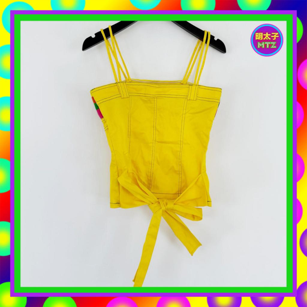 二手 BRETT 黃彩色 綁帶 彈性 背心 F306 【明太子 古著應召站】-細節圖3