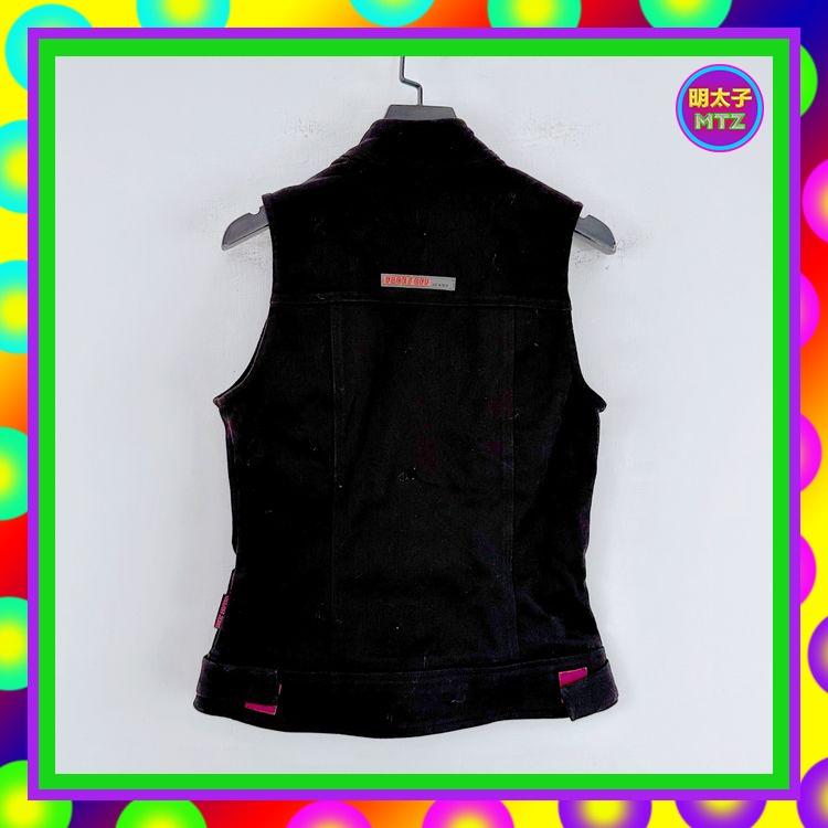 二手 FACE OFF 黑色 類牛仔 拉鍊 彈性 硬挺 設計感 背心 E926 【明太子 古著應召站】-細節圖2