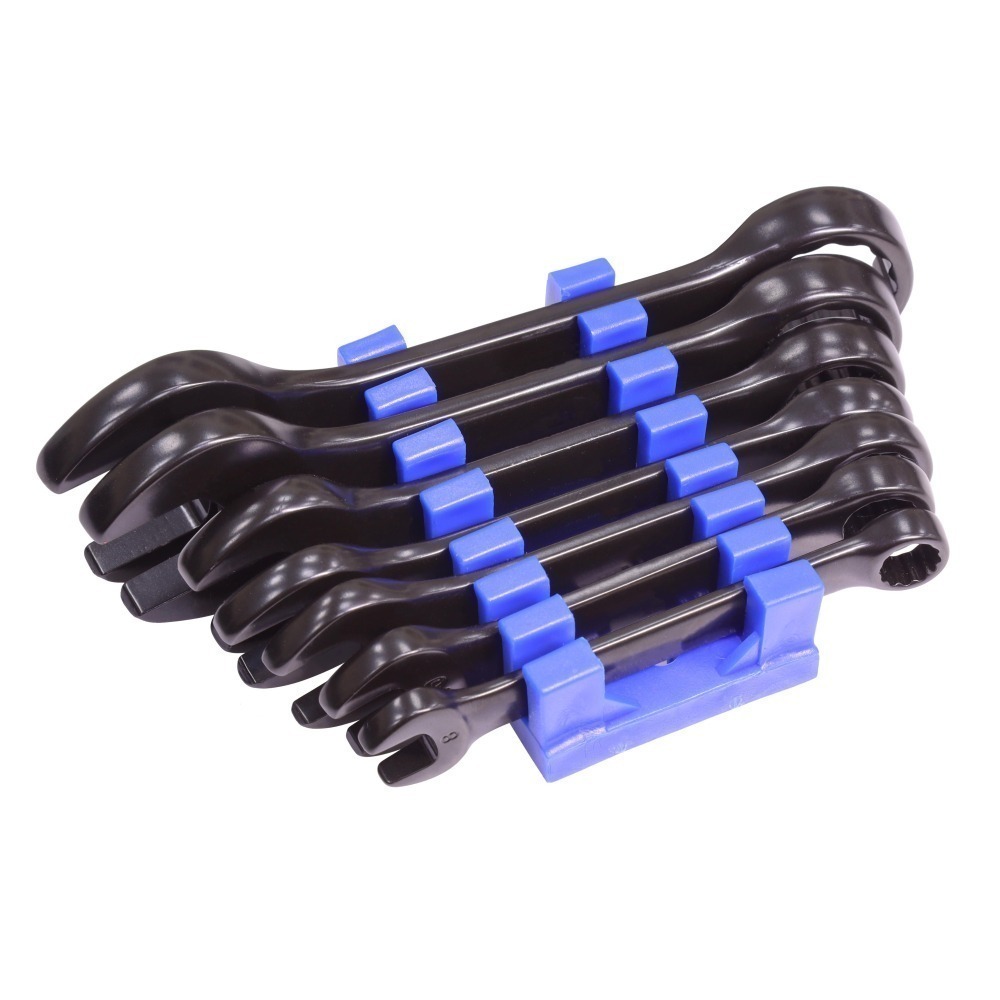 【台灣製造】超短 迷你 梅開扳手7入 電著黑 扳手組 短扳手 掌上型 極短扳手 8 10 12 13 14 17 19-細節圖6