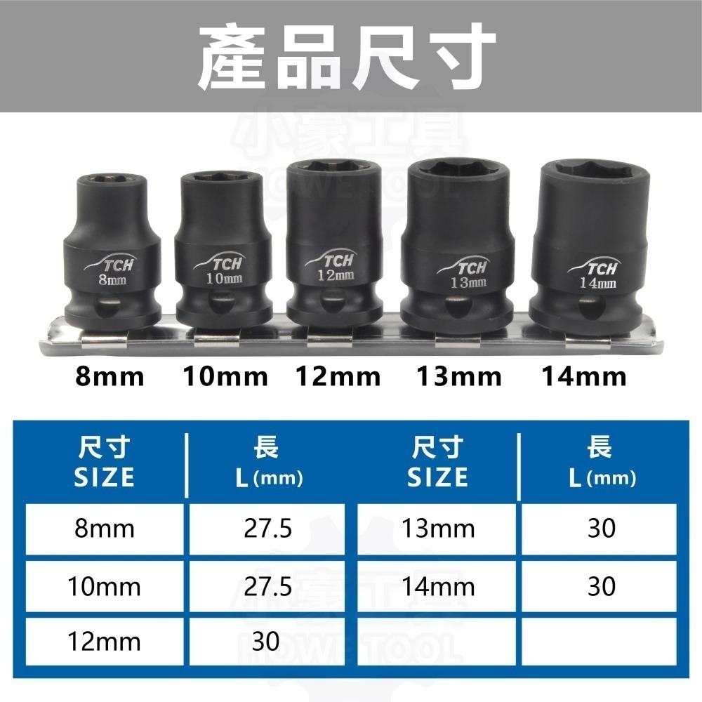 【台灣製造】3/8＂ 3分 氣動磁性短套筒組 耐衝擊套筒 六角套筒 5PC 附磁鐵 磁吸 套筒組 螺絲套筒-細節圖4