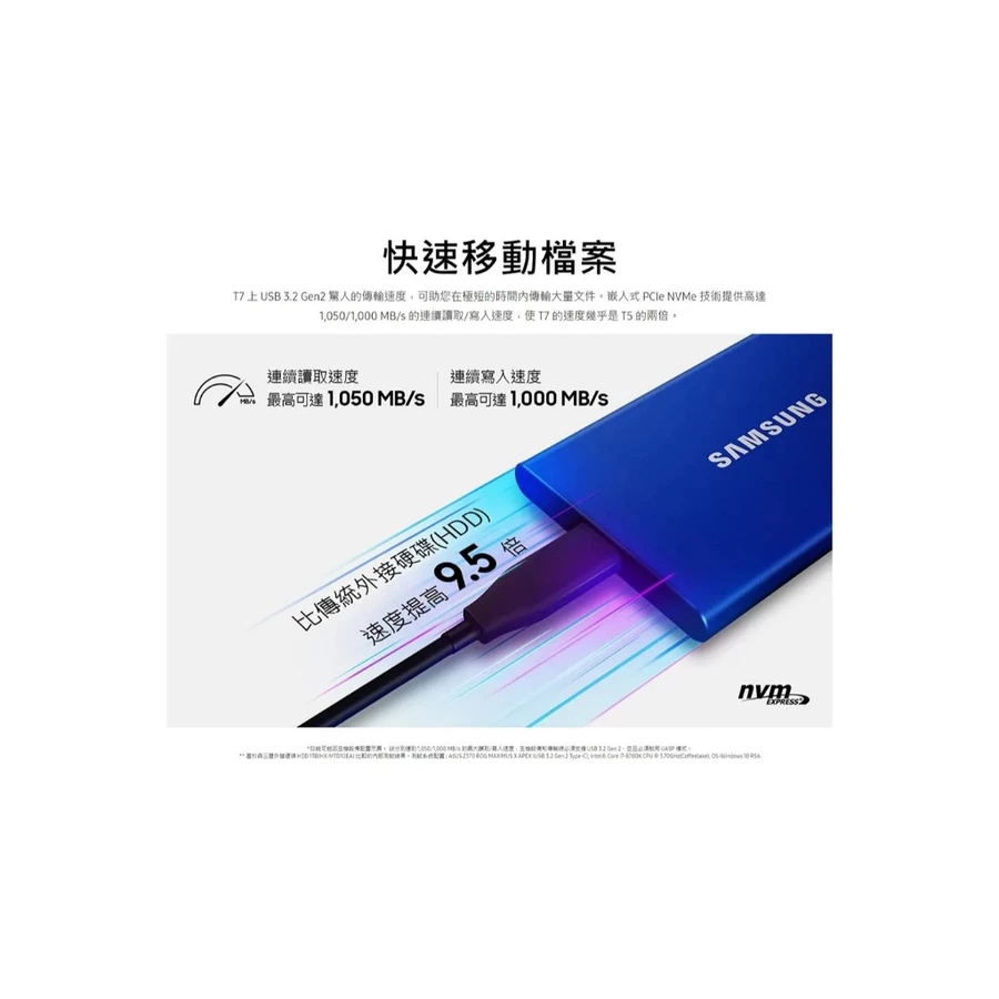 《SUNLINK》SAMSUNG 三星T7 1T 1TB USB 3.2 Gen 2移動固態硬碟公司貨-細節圖4