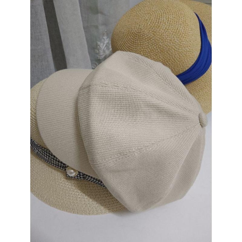 全新   斜文布報童帽 杏色-細節圖2