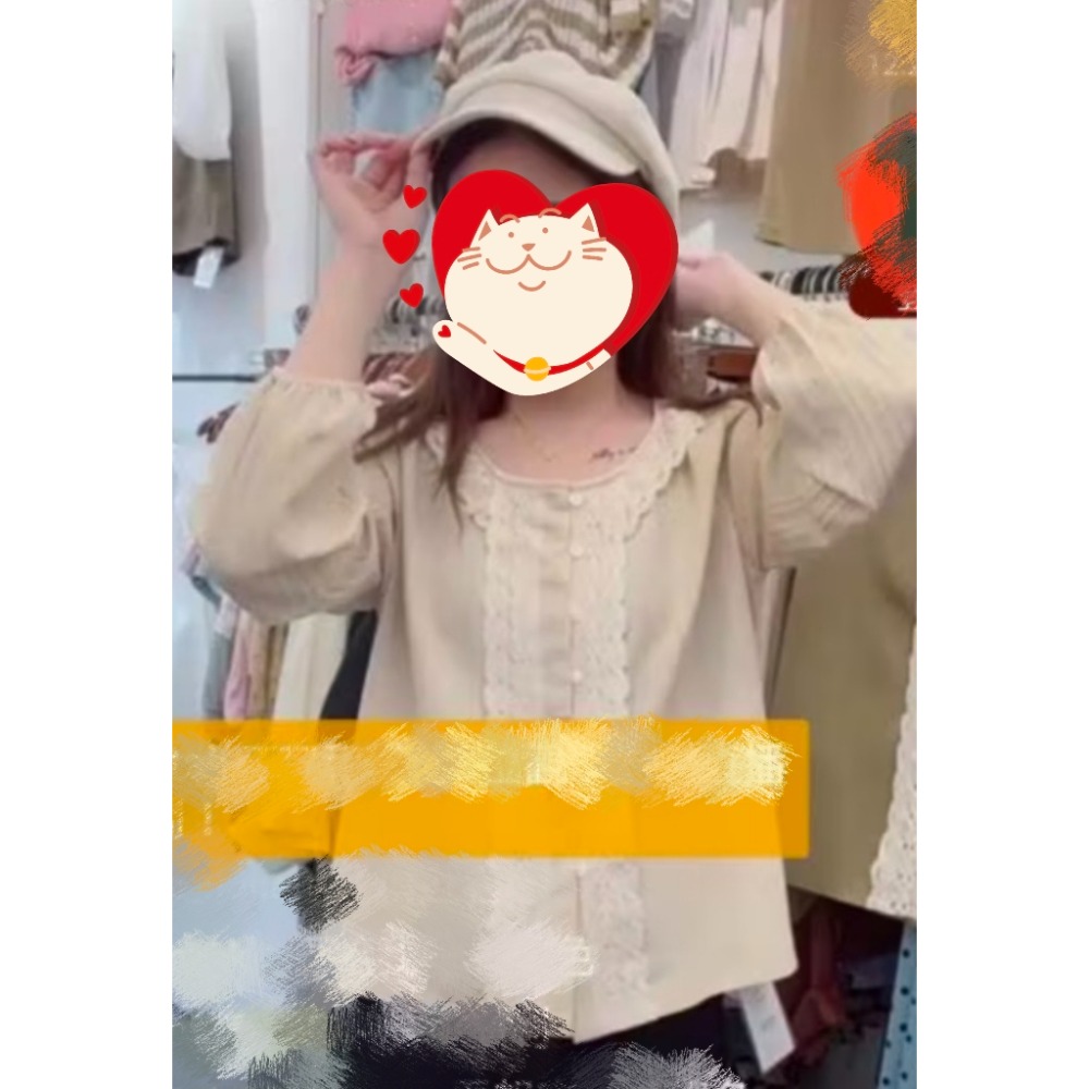 全新   斜文布報童帽 杏色-細節圖3