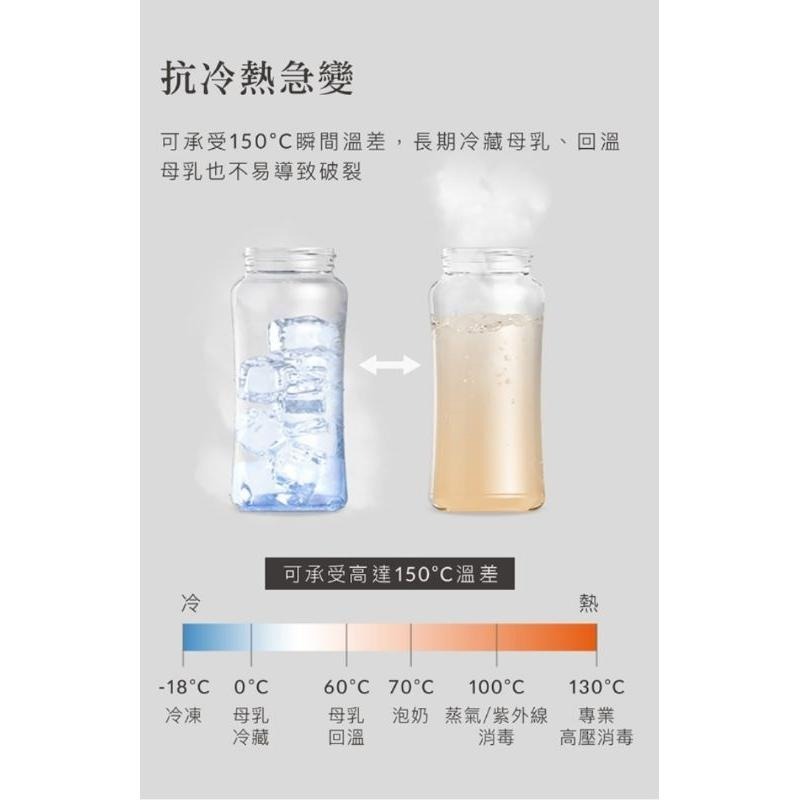 蘊蜜質金玻璃寬口防脹氣奶瓶180ml-綠沐  新生適用-細節圖8