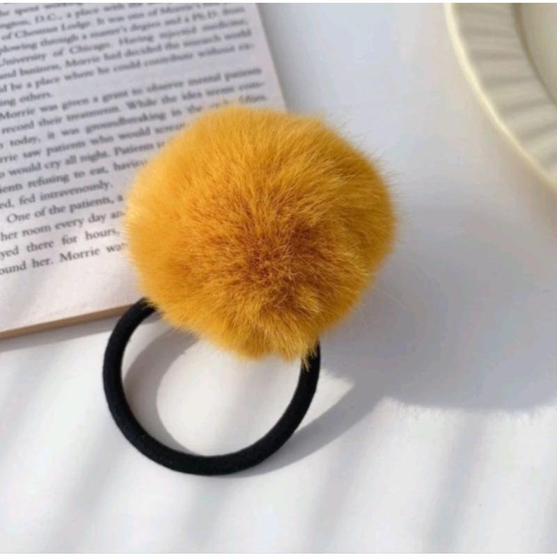 秋冬大顆毛球仿水貂毛繽紛髮圈-細節圖3