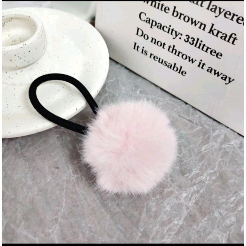 秋冬大顆毛球仿水貂毛繽紛髮圈-細節圖5