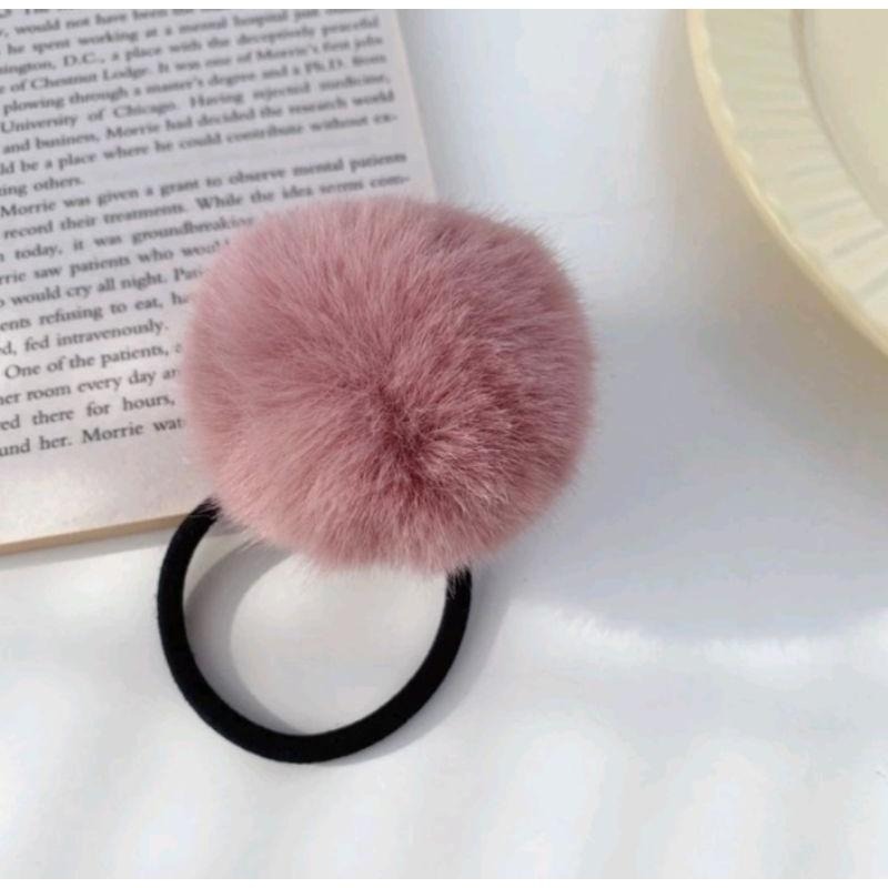 秋冬大顆毛球仿水貂毛繽紛髮圈-細節圖6
