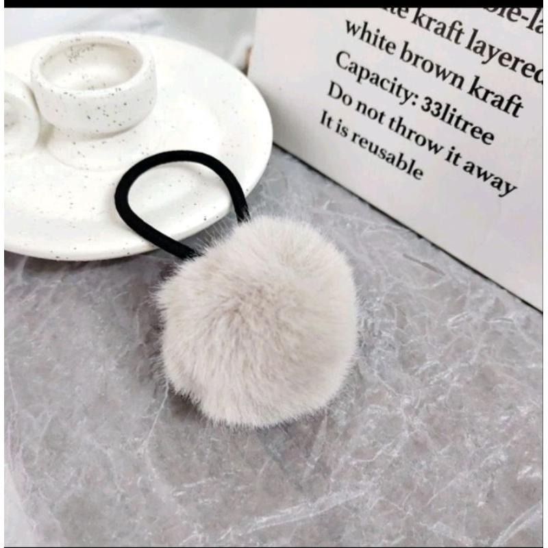 秋冬大顆毛球仿水貂毛繽紛髮圈-細節圖7