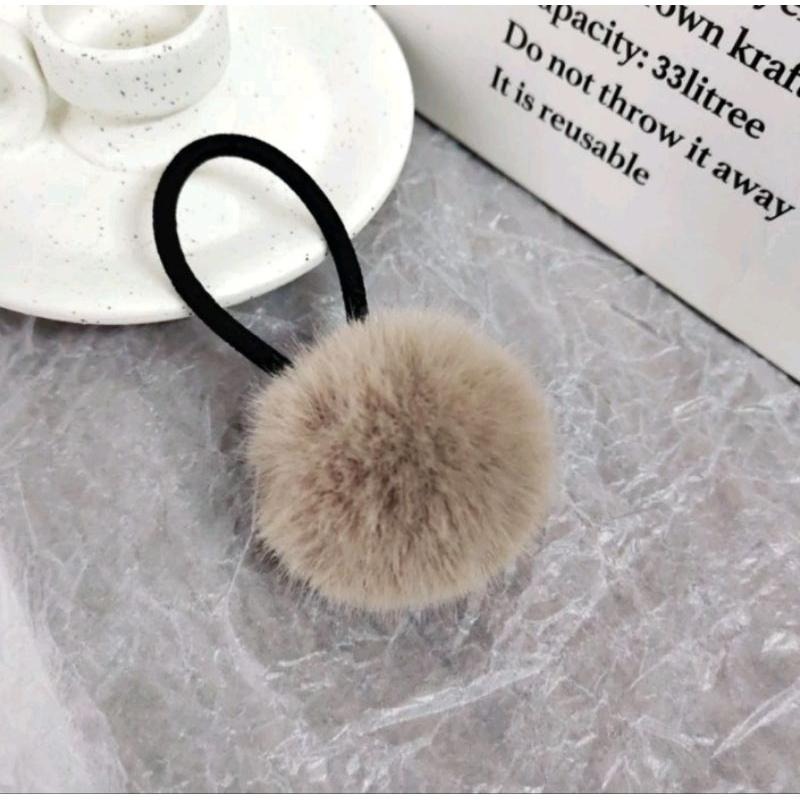 秋冬大顆毛球仿水貂毛繽紛髮圈-細節圖8