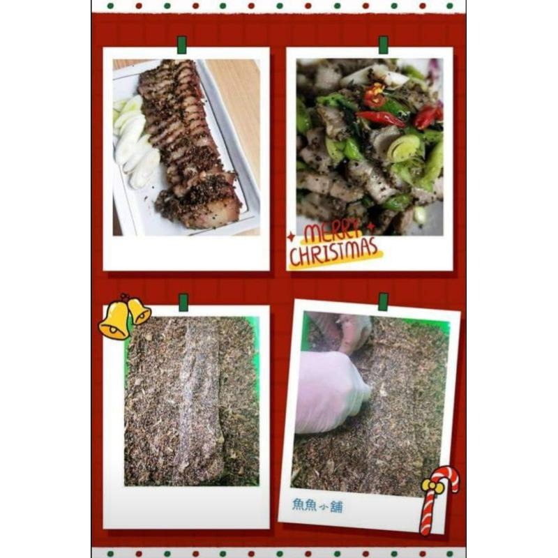 魚魚小舖 新上市 手作 古早味鹹豬肉 台灣黑豬肉 頂級黑胡椒香400g-細節圖2