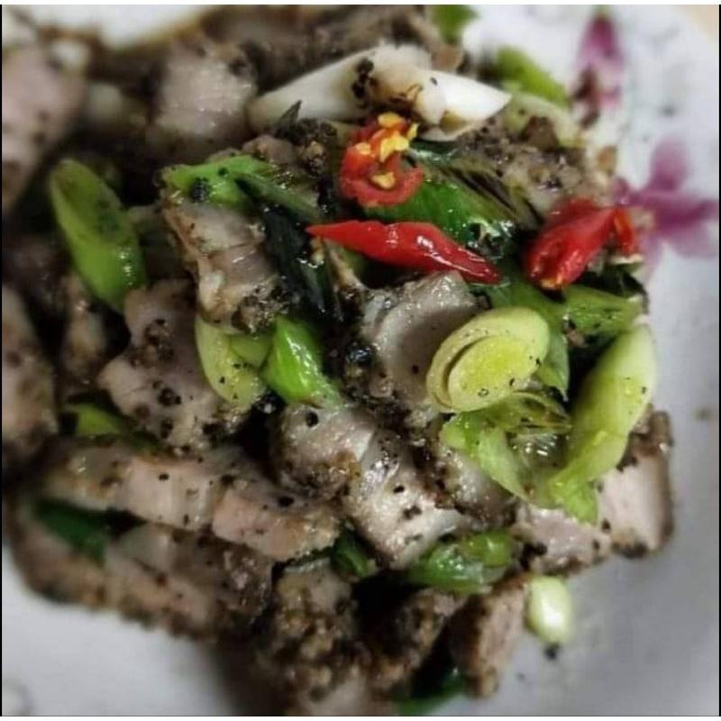魚魚小舖 新上市 手作 古早味鹹豬肉 台灣黑豬肉 頂級黑胡椒香400g-細節圖3