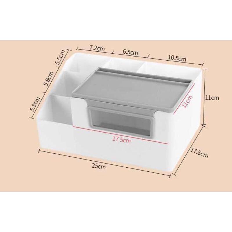 【台灣現貨 多功能桌面收納面紙盒、化妝品收納盒】衛生紙收納盒 雙重收納 置物籃 置物盒 收納盒 紙巾盒 面紙盒-細節圖9