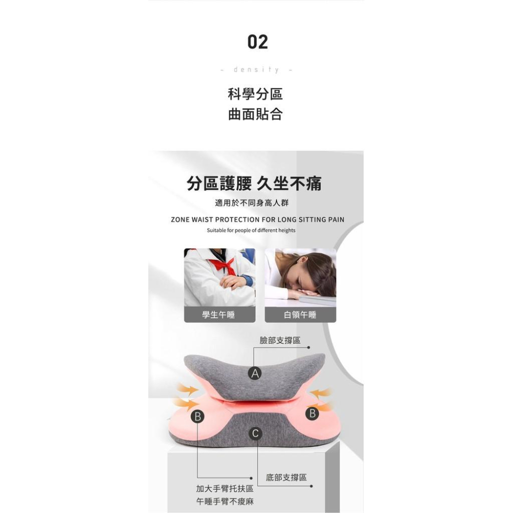 【升級款】記憶棉趴睡枕 多功能午睡枕 辦公室神器 多功能腰枕 趴睡抱枕 學生上班族午休枕 午睡神器 三合一-細節圖7