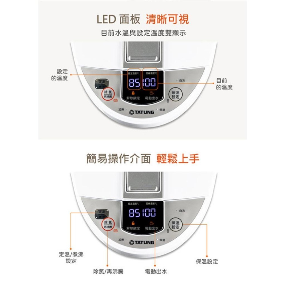 TATUNG大同 5公升 定溫加熱 電熱水瓶 TLK-572F23A【柏碩電器BSmall】-細節圖5