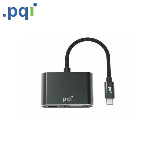 PQI Type-C to HDMI VGA 2 Port 影音轉換器