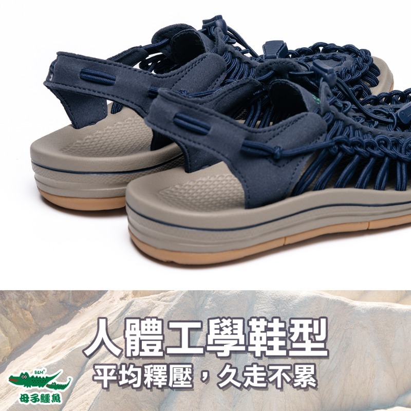 母子鱷魚戶外山系卓越機能時尚手工編織涼鞋(BFF 5805)男女鞋-規格圖11