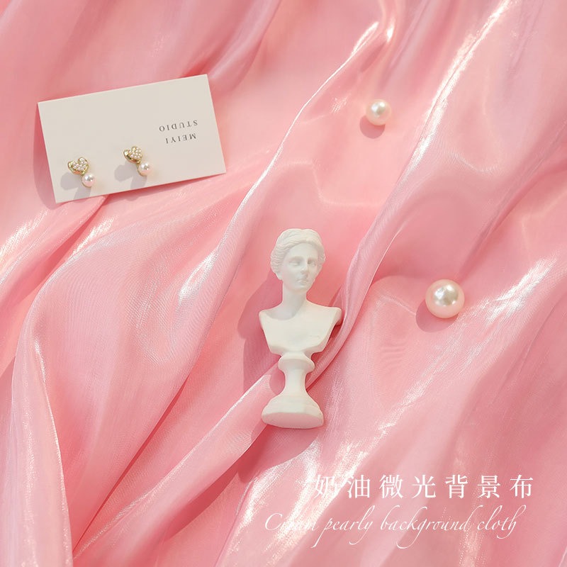 ⭐{尼可白LIFE}⭐ 反光絲綢布拍攝高檔首飾珠寶場景道具蝴蝶結造型褶皺紋-細節圖2