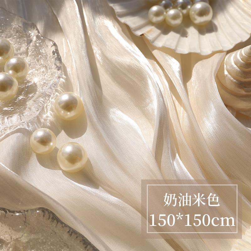 ⭐{尼可白LIFE}⭐ 反光絲綢布拍攝高檔首飾珠寶場景道具蝴蝶結造型褶皺紋-細節圖3