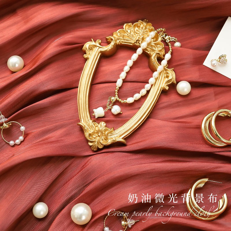 ⭐{尼可白LIFE}⭐ 反光絲綢布拍攝高檔首飾珠寶場景道具蝴蝶結造型褶皺紋-細節圖5