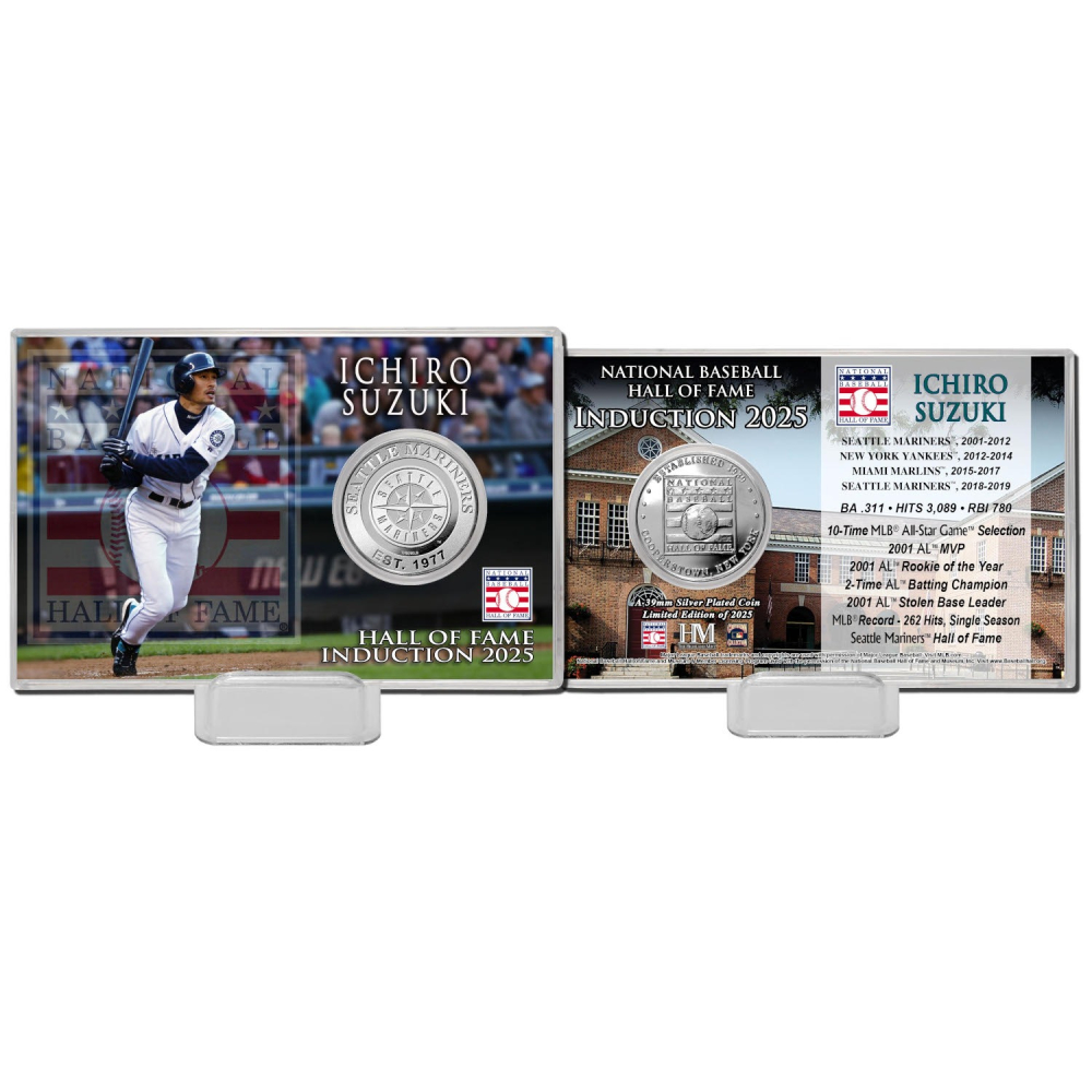 古柏鎮名人堂 鈴木一郎 銀幣壓克力立牌-細節圖2