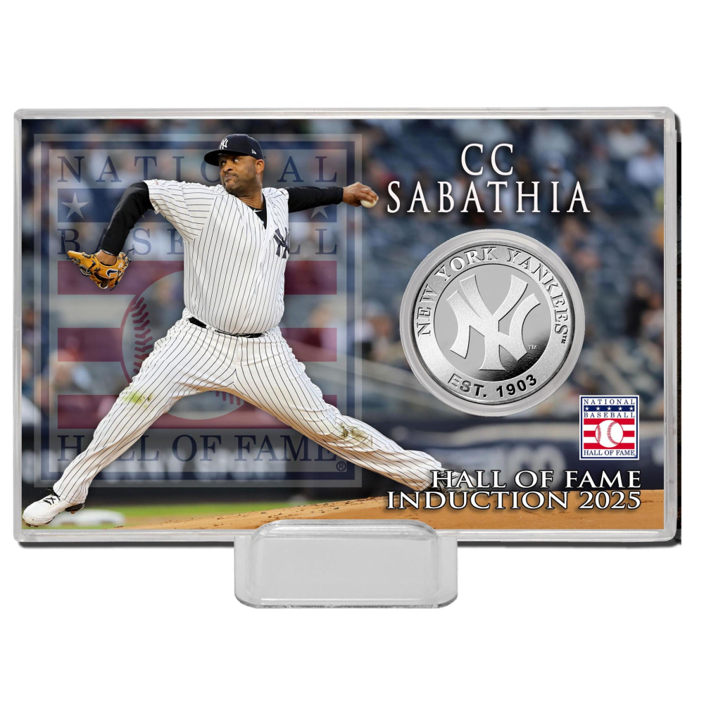 古柏鎮名人堂 CC Sabathia 銀幣壓克力立牌-細節圖2
