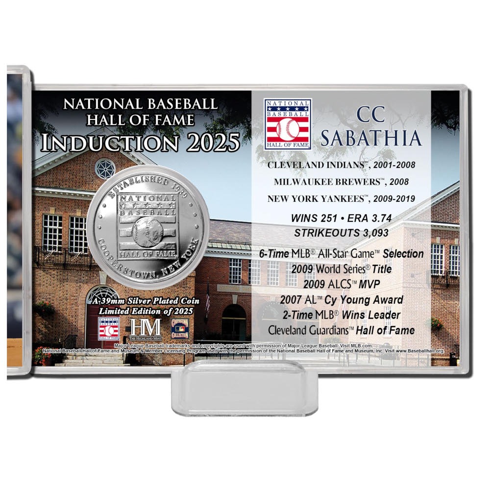 古柏鎮名人堂 CC Sabathia 銀幣壓克力立牌-細節圖3
